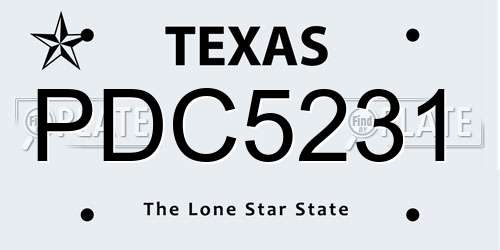 PDC5231 Texas License Plate