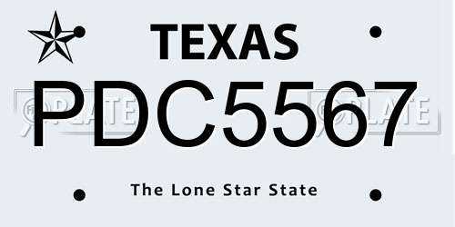 PDC5567 Texas License Plate