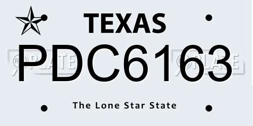 PDC6163 Texas License Plate