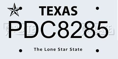 PDC8285 Texas License Plate