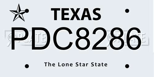 PDC8286 Texas License Plate
