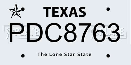PDC8763 Texas License Plate