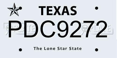 PDC9272 Texas License Plate