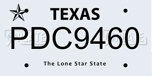 PDC9460 Texas License Plate