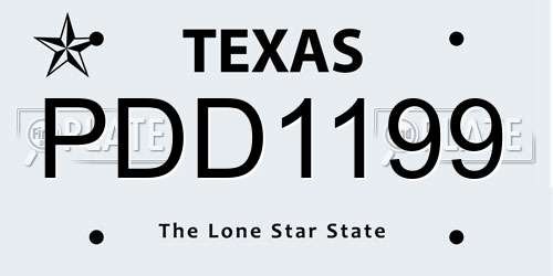 PDD1199 Texas License Plate