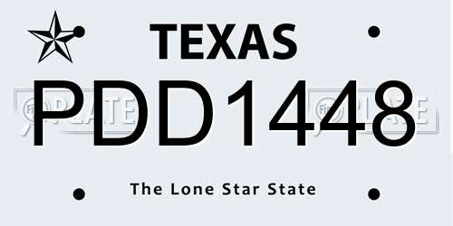 PDD1448 Texas License Plate
