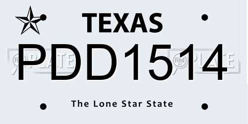 PDD1514 Texas License Plate
