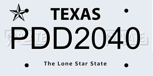 PDD2040 Texas License Plate