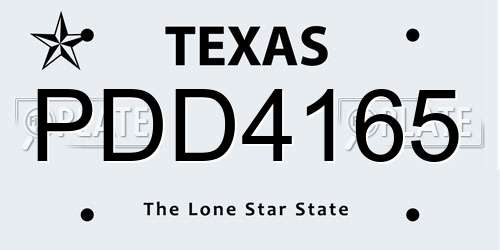 PDD4165 Texas License Plate