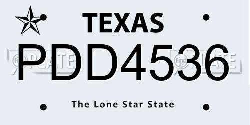 PDD4536 Texas License Plate