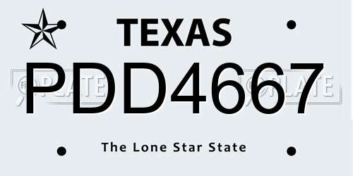 PDD4667 Texas License Plate