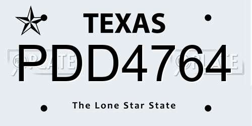 PDD4764 Texas License Plate
