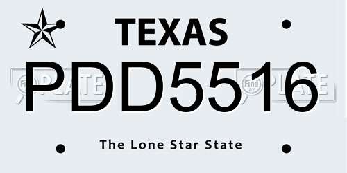 PDD5516 Texas License Plate