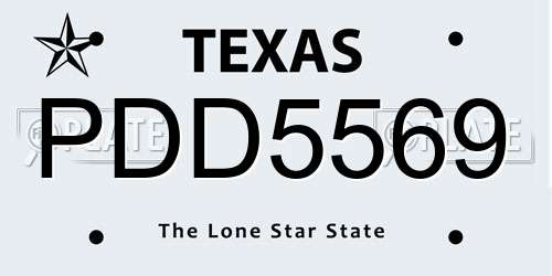 PDD5569 Texas License Plate