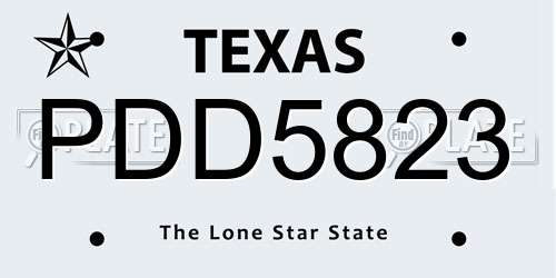 PDD5823 Texas License Plate