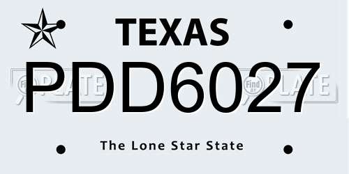 PDD6027 Texas License Plate