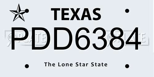 PDD6384 Texas License Plate