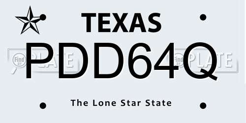 PDD64Q Texas License Plate