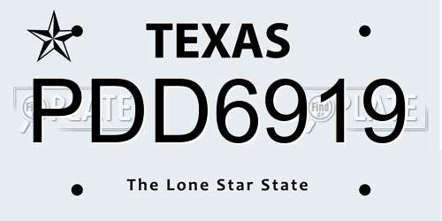 PDD6919 Texas License Plate