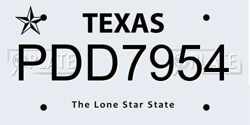 PDD7954 Texas License Plate