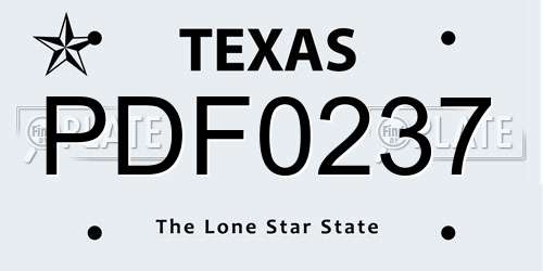 PDF0237 Texas License Plate