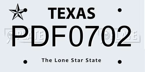 PDF0702 Texas License Plate