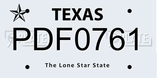 PDF0761 Texas License Plate