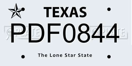 PDF0844 Texas License Plate