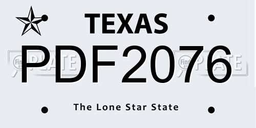PDF2076 Texas License Plate