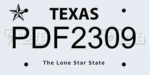 PDF2309 Texas License Plate