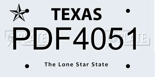 PDF4051 Texas License Plate