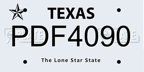 PDF4090 Texas License Plate