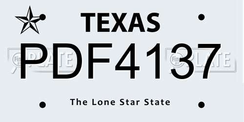 PDF4137 Texas License Plate