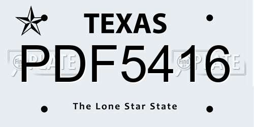 PDF5416 Texas License Plate