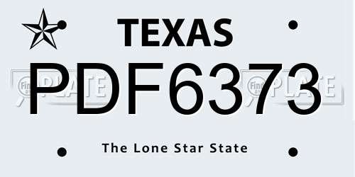 PDF6373 Texas License Plate