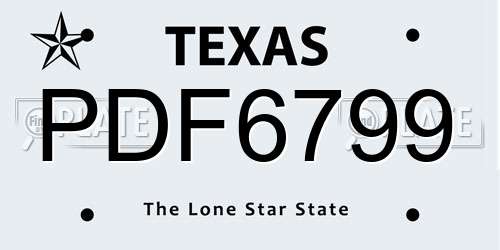 PDF6799 Texas License Plate