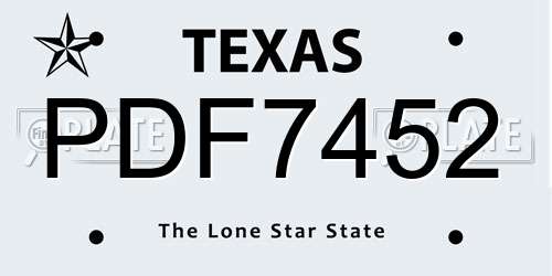 PDF7452 Texas License Plate