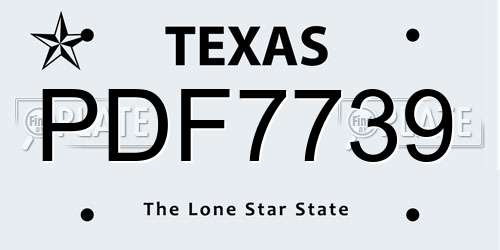 PDF7739 Texas License Plate