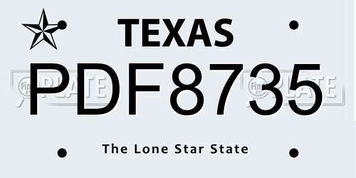 PDF8735 Texas License Plate