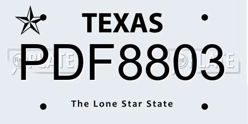 PDF8803 Texas License Plate