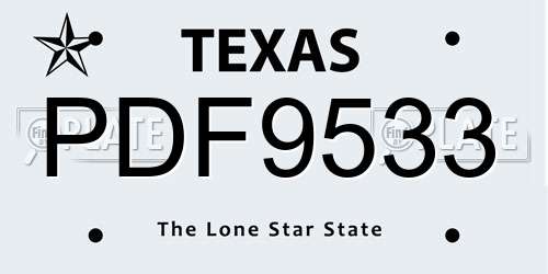 PDF9533 Texas License Plate