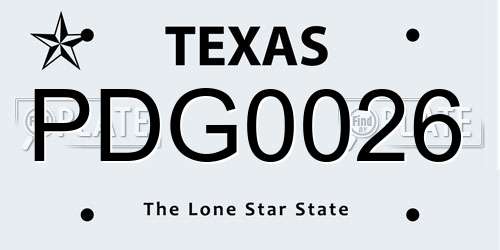 PDG0026 Texas License Plate