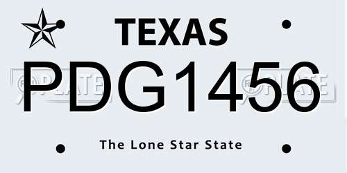 PDG1456 Texas License Plate