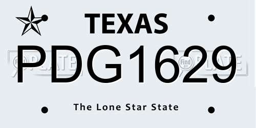 PDG1629 Texas License Plate