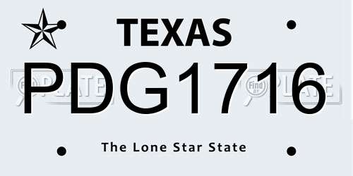 PDG1716 Texas License Plate