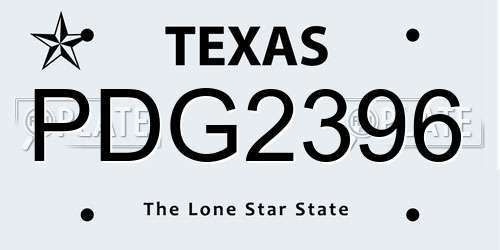 PDG2396 Texas License Plate