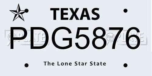 PDG5876 Texas License Plate
