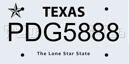 PDG5888 Texas License Plate