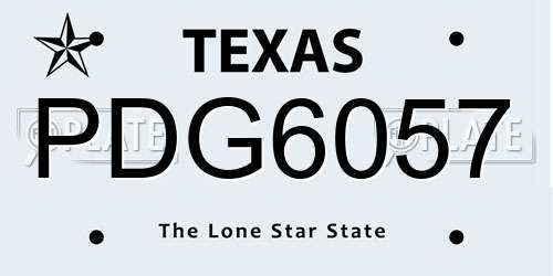 PDG6057 Texas License Plate