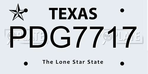 PDG7717 Texas License Plate
